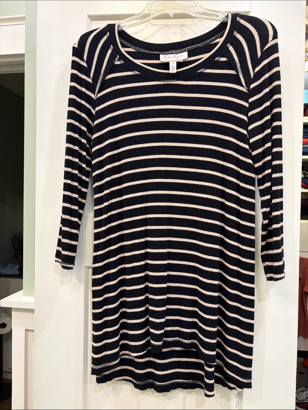 Jessica Simpson Nursing Black & Cream Striped Tunic